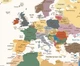 Картина на полотні карта світу пам'ятки world map 80х120 см - зображення 2