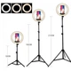 Кольцевая Лампа LED filling lamp 35 см на штативе (2,1м) + 3 держателя для телефона, лампа блогера, Лед лампа - изображение 5