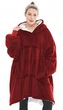 Толстовка худи оверсайз плед халат с капюшоном Huggle Hoodie Бордовый - изображение 2