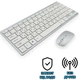 Беспроводная клавиатура с мышкой KEYBOARD 901 Белая оптическая плоская для игр компьютера ПК ноутбука с USB ресивером - изображение 1