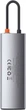 USB-хаб Baseus CAHUB-CV0G Metal Gleam Series 8-in-1 Multifunctional Type-C Gray (CAHUB-CV0G) - зображення 2