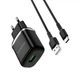 Зарядний пристрій Borofone BA36A USB QC Type-C чорний - зображення 3