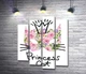Модульная картина Трояндова маска кота з написом "princess cat" 88x101 см Модуль №3 (001801) - зображення 1