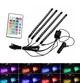 Светодиодная декоративная подсветка ног с пультом RGB для салона автомобиля 4 панели 18 SMD с пультом RGB Autoexpect (91169) - изображение 1