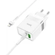 Мережевий зарядний пристрій Hoco N21 PD30W + QC3.0 + кабель Type-C to Lightning - White - зображення 5