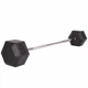 Штанга фіксована пряма гумова Rubber Hexagon Barbell 50кг Record (гриф l-95см) (TA-6230-50) - изображение 1