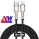 USB кабель Type С на Lightning Baseus Cafule Series Metal Data Cable (2M, 20W, PD, 480 Mbps). Black - изображение 1