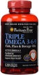Комплекс Омега 3 6 9 Triple Omega 3-6-9 Fish, Flax&Borage Oils Puritan's Pride тройная сила льняное и огуречное масло 120 капсул (PP369) - изображение 1