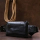 Чоловіча поясна шкіряна сумка Vintage leather-20474 Чорна - зображення 8