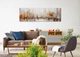 Картина ручной работы разноцветная с изображением утреннего города, акриловыми красками на холсте, «Утро в мегаполисе», 150×50 см (PS034) - изображение 6