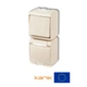 1-кл. вимикач+розетка IP54 Karlik 1WGHP-1sd 16А 250V Бежевий із заземленням, кришкою прозачною "зовнішній" (мікс вертикальний накладний) - зображення 1
