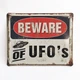 Металлическая табличка "BEWARE OF UFOS" для декора дома, декор стен, декор комнаты - изображение 1
