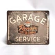 Металлическая табличка "GARAGE SERVICE" для декора дома, декор стен, декор комнаты, гараж, автосервис - изображение 1