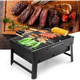 Складной барбекю гриль BBQ Grill черный, портативный мангал, жаропрочный из нержавеющей стали (ip100122) - изображение 4