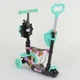 Детский трехколесный самокат Best Scooter 43702 Божья коровка 5 в 1 с сиденьем и родительской ручкой, с рисунком, Бирюзовый с цветами на розовом фоне - изображение 6