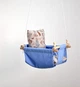 Детская качеля из дерева подвесная Infancy Зайчики хлопковая голубая тканевая основа от 7 месяцев до 5 лет - изображение 3