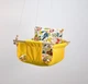 Детская качеля из дерева Infancy Яркие птицы подвесная желтая тканевая основа от 7 месяцев до 5 лет - изображение 2