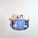 Детская качеля из дерева подвесная Infancy Сказочные олени хлопковая голубая тканевая основа от 7 месяцев до 5 лет - изображение 4
