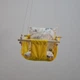 Детская качеля из дерева Infancy Розовый цветок подвесная желтая тканевая основа от 7 месяцев до 5 лет - изображение 3
