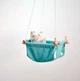 Детская качеля подвесная тканевая Infancy Розовые цветы из натурального дерева мятная основа от 7 месяцев до 5 лет - изображение 3