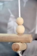 Детская качеля Infancy Белое перо подвесная из натурального дерева серая тканевая основа от 7 месяцев до 5 лет - изображение 3