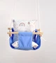 Детская качеля из дерева подвесная Infancy Радуга хлопковая голубая тканевая основа от 7 месяцев до 5 лет - изображение 1