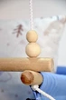 Детская качеля из дерева подвесная Infancy Радуга хлопковая голубая тканевая основа от 7 месяцев до 5 лет - изображение 3