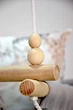 Детская качеля Infancy Розовые цветы подвесная из натурального дерева серая тканевая основа от 7 месяцев до 5 лет - изображение 2