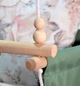 Детская качеля Infancy Розовые цветы подвесная из натурального дерева оливковая тканевая основа от 7 месяцев до 5 лет - изображение 3