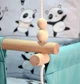 Детская качеля подвесная тканевая Infancy Пандочки из натурального дерева мятная основа от 7 месяцев до 5 лет - изображение 4