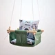 Детская качеля Infancy Совушки подвесная из натурального дерева оливковая тканевая основа от 7 месяцев до 5 лет - изображение 4
