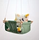 Детская качеля подвесная Infancy Котики из натурального дерева оливковая тканевая основа от 7 месяцев до 5 лет - изображение 3