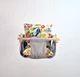 Детская качеля Infancy Птички в цветах подвесная из натурального дерева серая тканевая основа от 7 месяцев до 5 лет - изображение 1
