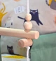Детская качеля подвесная Infancy Котики из натурального дерева оливковая тканевая основа от 7 месяцев до 5 лет - изображение 4