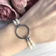 Серебряный браслет с натуральным жемчугом барочным, вес изделия 8,18 гр (2069997) - изображение 3