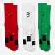 Набор мужских носков высоких Nike Crew Everyday Bball DA2123-909 38-42 3 пары Белый/Зеленый/Красный (195241052427) - изображение 2
