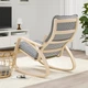 Крісло-гойдалка IKEA POANG / HAVERODAL березовий шпон / Vibberbo чорний / бежевий (394.636.45) - изображение 3