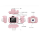 Детский цифровой фотоаппарат Kids Camera GM14 Видеокамера Розовый - изображение 5