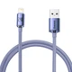 Кабель Baseus Crystal Shine Series USB 2.0 to Lightning 12W Fast Charging 2.4A 1.2m Purple (CAJY000005) - зображення 1