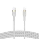 Кабель Belkin BRAIDED SILICONE USB-C - Lightning 1 м White (CAA011bt1MWH) - зображення 3