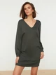 Платье короткое женское Trendyol TWOSS22EL0110 34 Khaki (8683045735353) - изображение 2