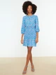 Платье короткое летнее женское Trendyol TWOSS22EL0071 34 Blue (8683045711555) - изображение 3