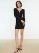 Платье-футболка короткое летнее женское Trendyol TPRSS22EL0536 34 Black (8683045864176) - изображение 4