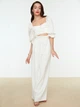 Топ жіночий Trendyol TPRSS19BB0493 40 Білий (8682164157534) - зображення 4