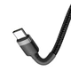 Кабель Type C Type C Baseus Cafule 60W 2М 3A сіро-чорний (quick charge, anti break) - зображення 2