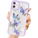 Чохол накладка для Apple iPhone 11 Pro Alitek Batterfly Метелики з блискітками Purple (65430) - зображення 1