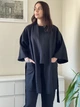 Женский льняной халат "Кимоно" черный L - linen island (132836) - изображение 4