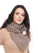 Шарф "Эдинбург" большой MyScarf теплый универсальный в коричневую клетку - изображение 1