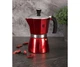 Гейзерная кофеварка 300 мл на 6 чашек Berlinger Haus Metallic Line Burgundy Edition BH-6388 (70711) - зображення 1