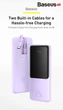 Павербанк Baseus Elf Digital Display 10000mAh 22.5W/5A Quick Charge для iPhone/Samsung/Xaomi/Huawei с кабелем Type-C/Lightning purple - изображение 5